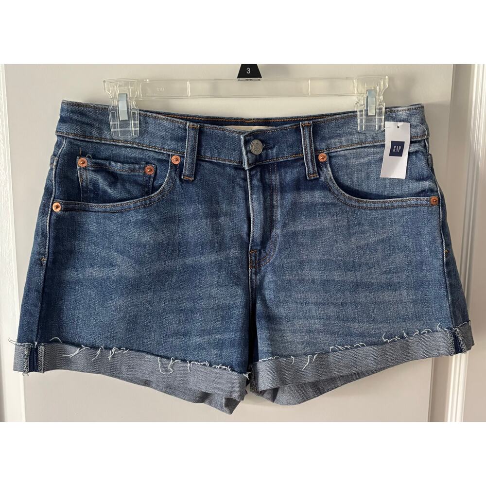 Gap 1969 Shorts Women's 28 3” Blue Denim Medium Wash Cuffed NWT $49.95